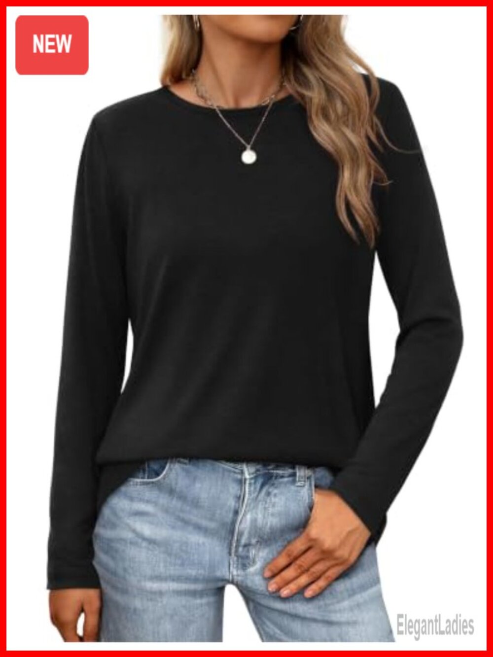 Long Sleeve Crewneck T-Shirt Loose Fit Comfy Casual Fall Top
